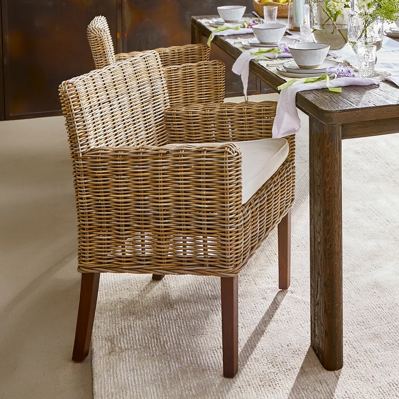 Lot de 4 fauteuil LOBERON Forêt Douce en rotin tressé