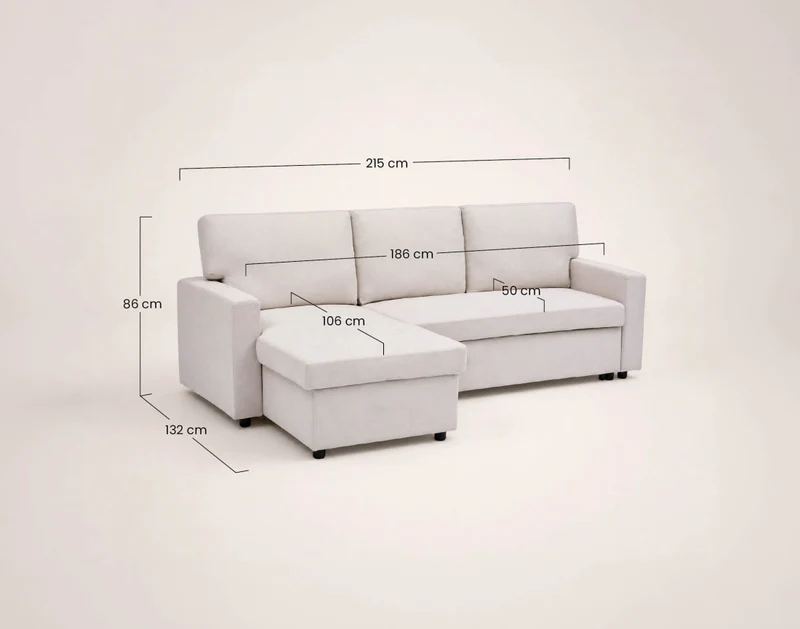 Canapé d’angle réversible 4 places convertible avec coffre MEIYA Best Mobilier – Gris foncé