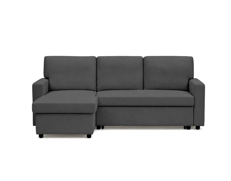 Canapé d’angle réversible 4 places convertible avec coffre MEIYA Best Mobilier – Gris foncé