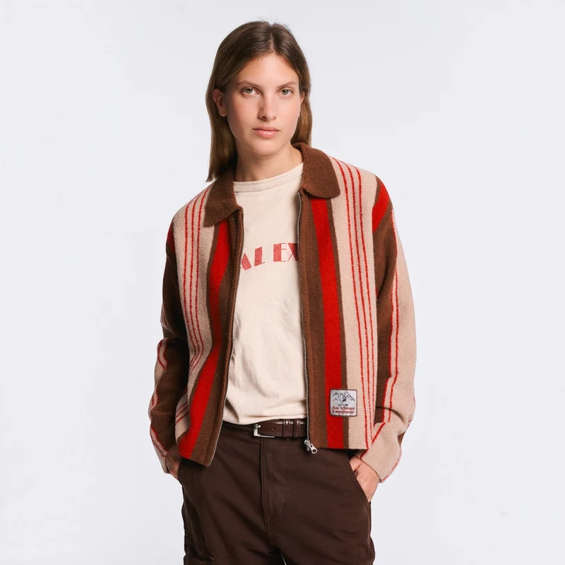 Au Vieux Campeur - Gilet Alma - Marron Beige & Rouge