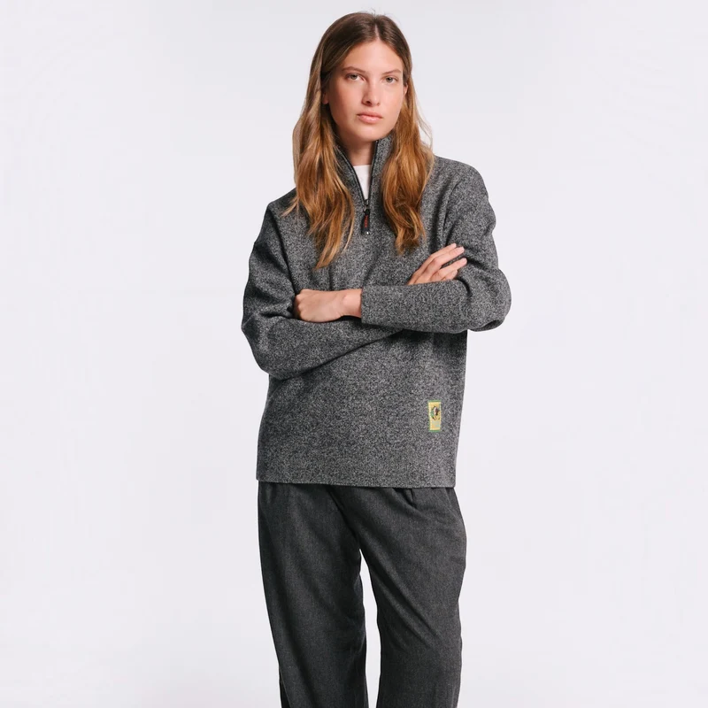 Au Vieux Campeur - Pull Poppy - Noir Blanc Mouliné