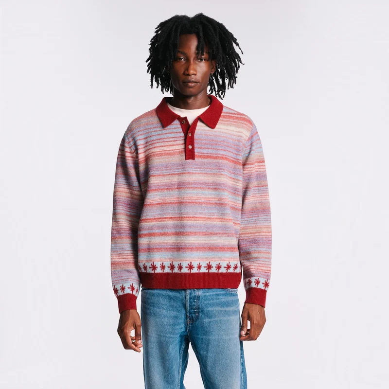 Au Vieux Campeur - Pull Hugo - Bordeaux & Bleu
