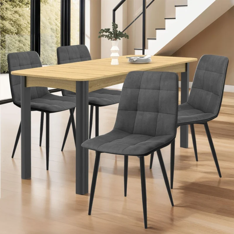 Lot de 2 chaises Linda Gris anthracite
