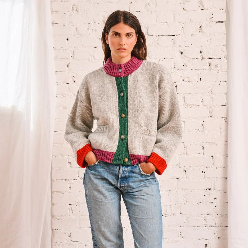 Merci - Cardigan Flora - Gris Chiné Multi