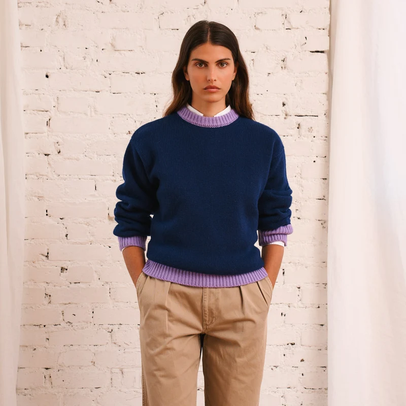 Merci - Pull Eloise - Bleu & Mauve