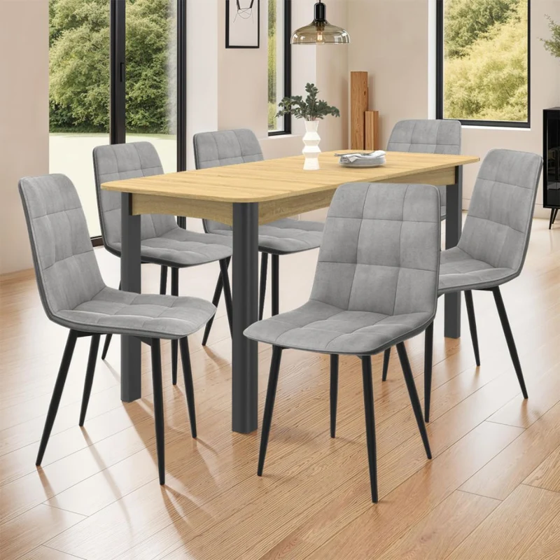 Lot de 4 chaises Linda Gris clair
