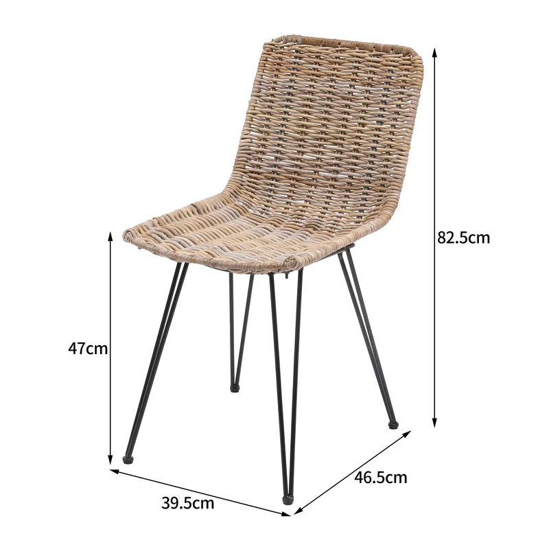 Lot de 2 chaises Nordlys en métal et fibres naturelles PENANG