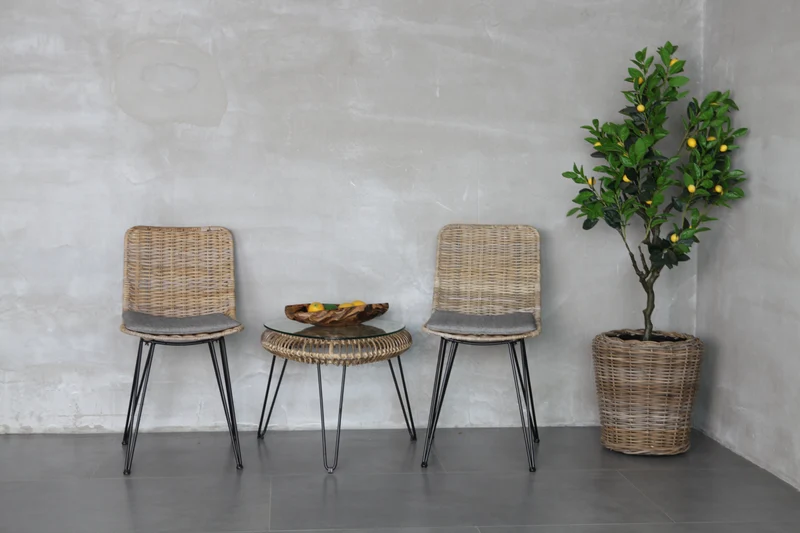 Lot de 2 chaises Nordlys en métal et fibres naturelles PENANG