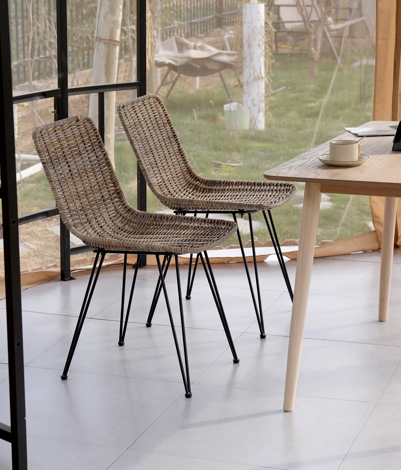 Lot de 2 chaises Nordlys en métal et fibres naturelles PENANG