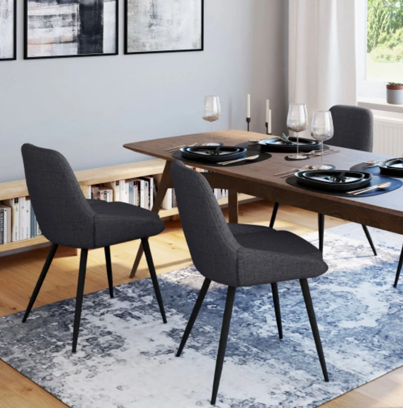 Lot de 2 chaises Ornella Gris foncé