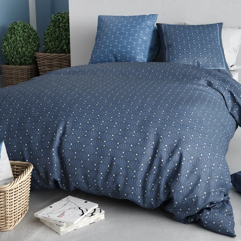 Parure de lit 2 places 100% coton 57 fils Azzura