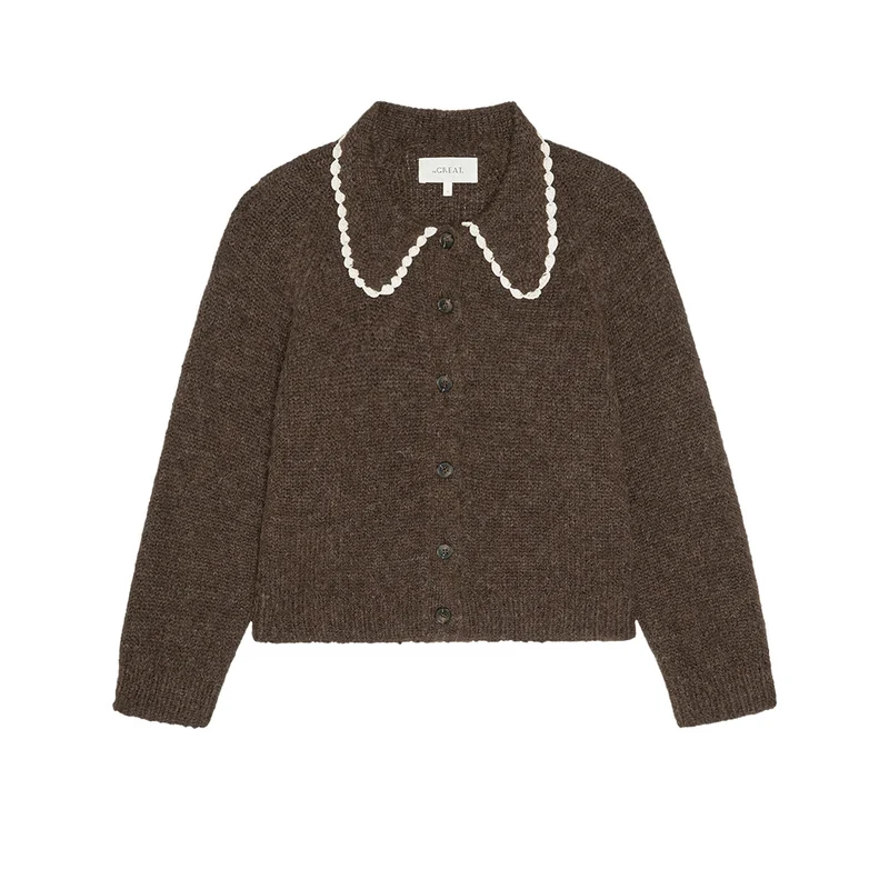 THE GREAT - Cardigan The Crochet - Marron