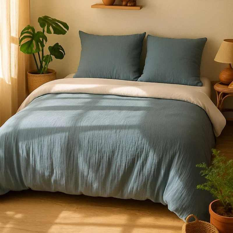 Parure de lit gaze de microfibre Bicolore