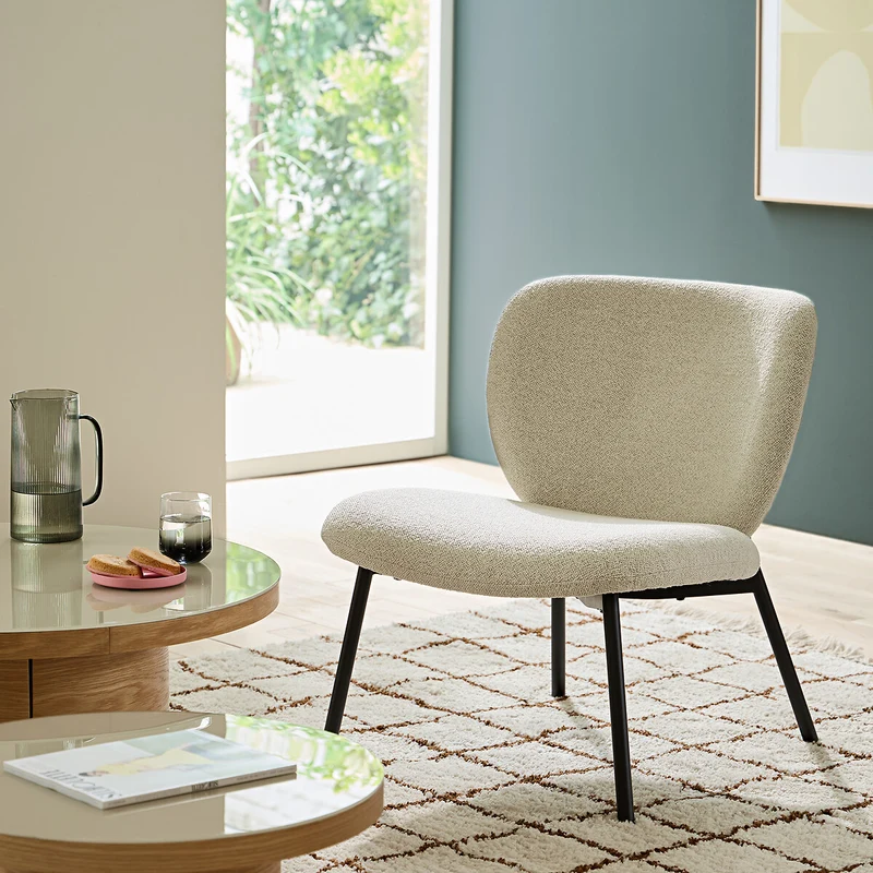 Fauteuil La Redoute Interieurs lounge bouclette écru Belvini
