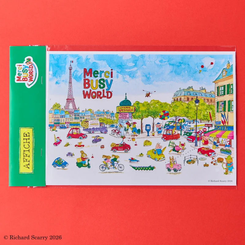 Merci x Richard Scarry - Affiche - Paris