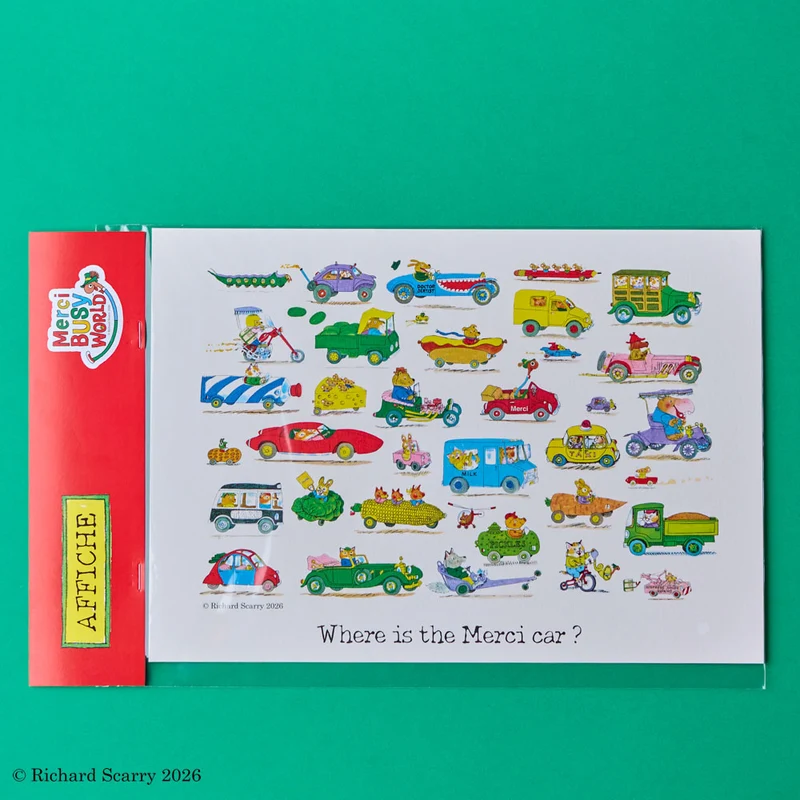 Merci x Richard Scarry - Affiche - Cars