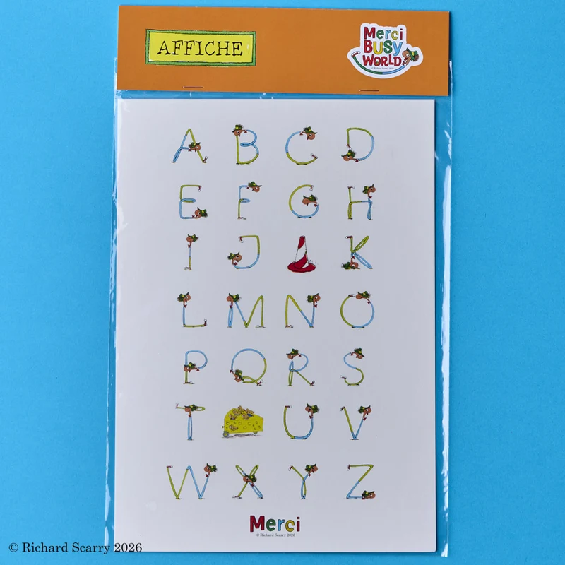 Merci x Richard Scarry - Affiche - Alphabet
