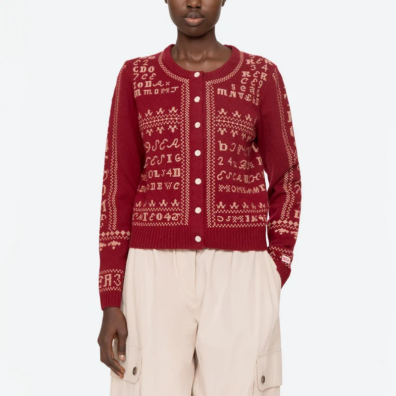 Sea NY - Cardigan brodé Kit - Bordeaux