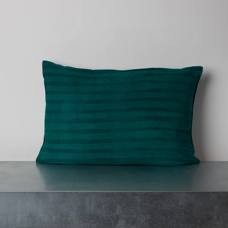 Coussin en coton - Rayures Vertes