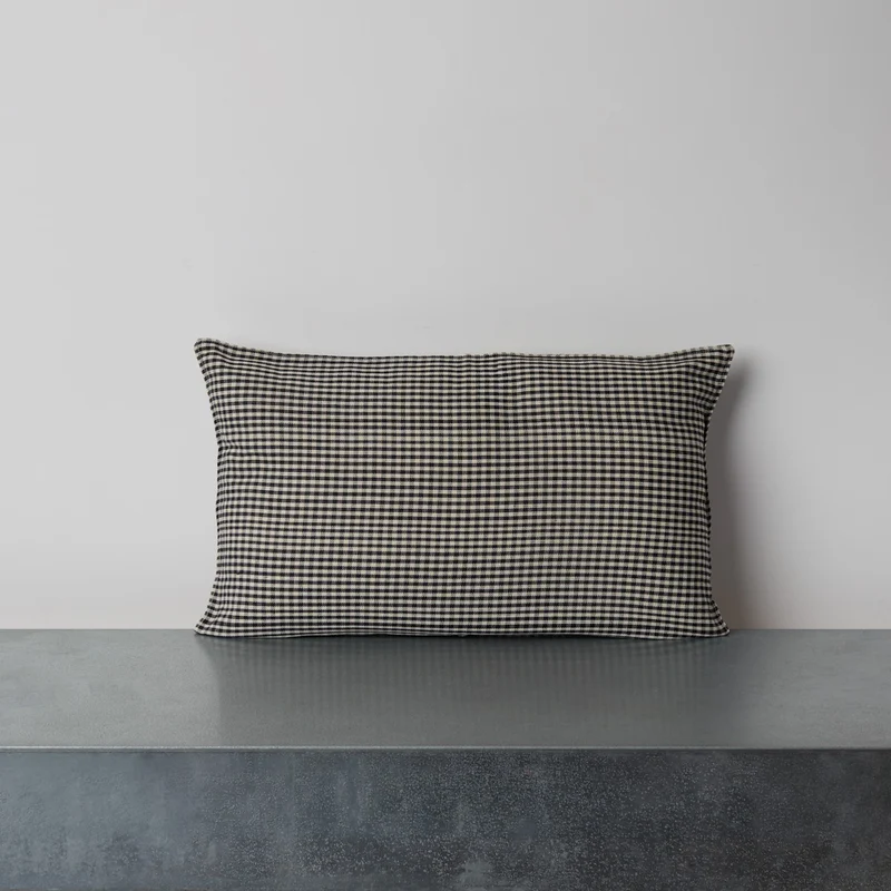 Coussin en coton - Vichy Noir & Blanc