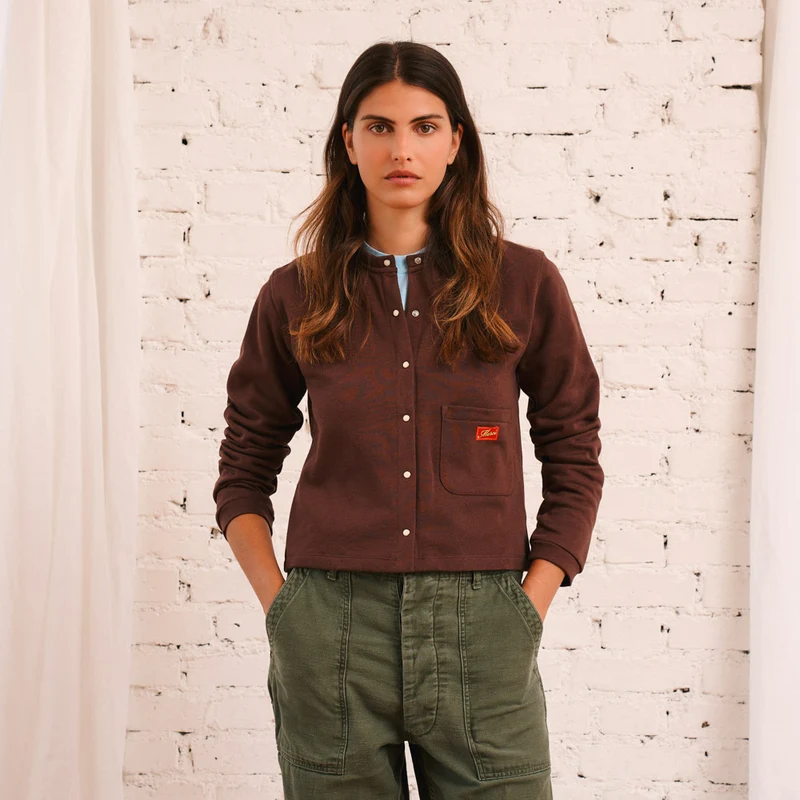 Merci - Gilet Rose - Marron
