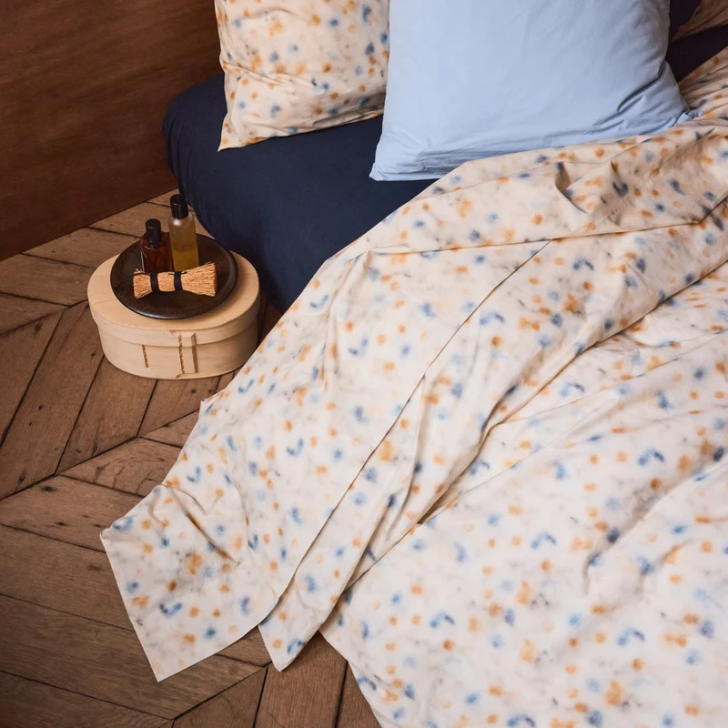 Drap plat en percale de coton - Tataki Herbier