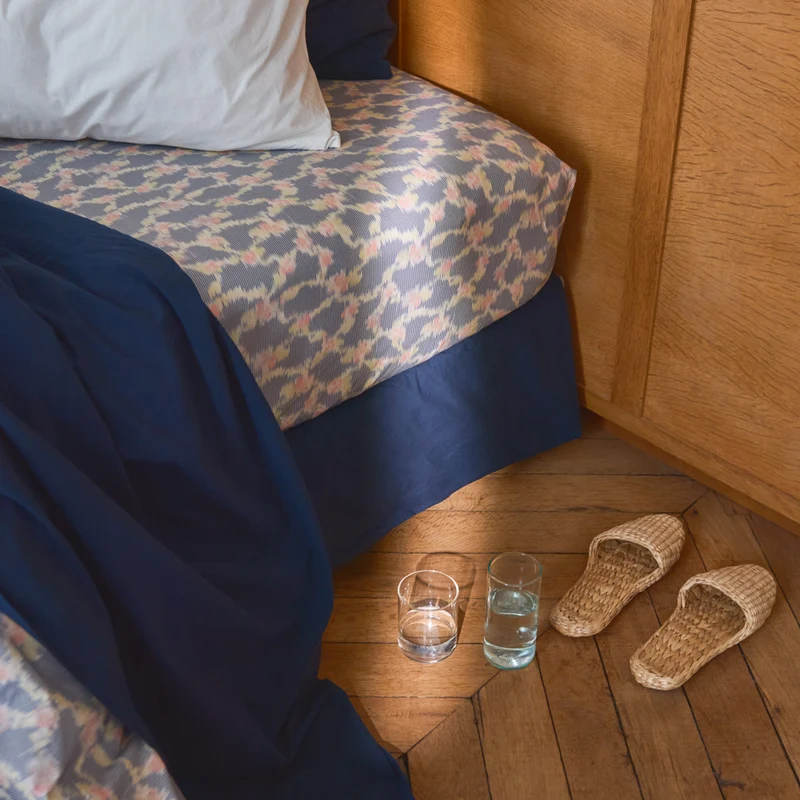 Drap-housse en percale de coton - Tataki Cerisier