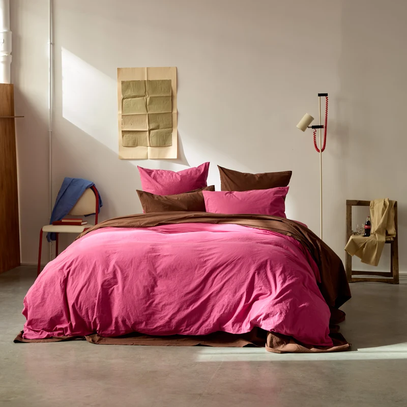 Housse de couette en percale de coton - Rose Club