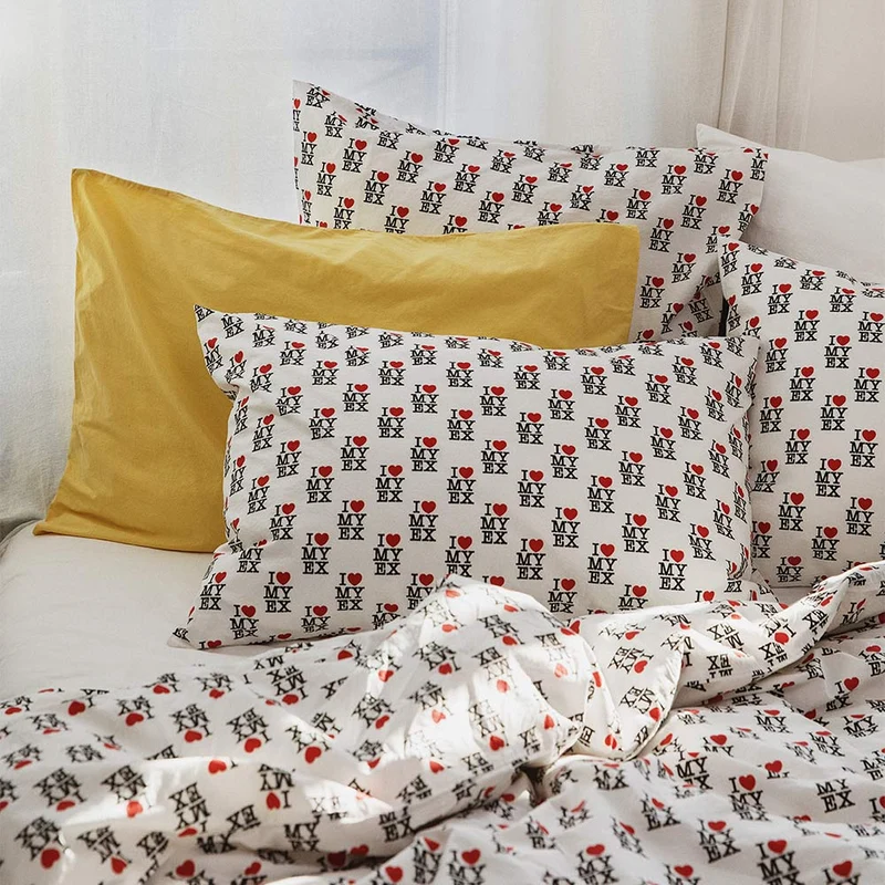 Merci x Carne Bollente - Taie d'oreiller en percale de coton - I Love My Ex