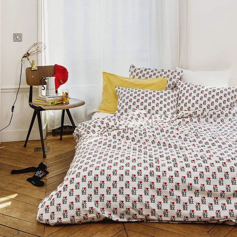 Merci x Carne Bollente - Housse de couette en percale de coton - I Love My Ex