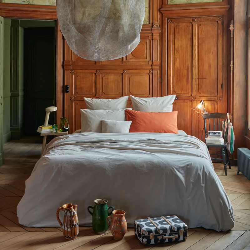 Housse de couette en percale de coton - Beige Dune