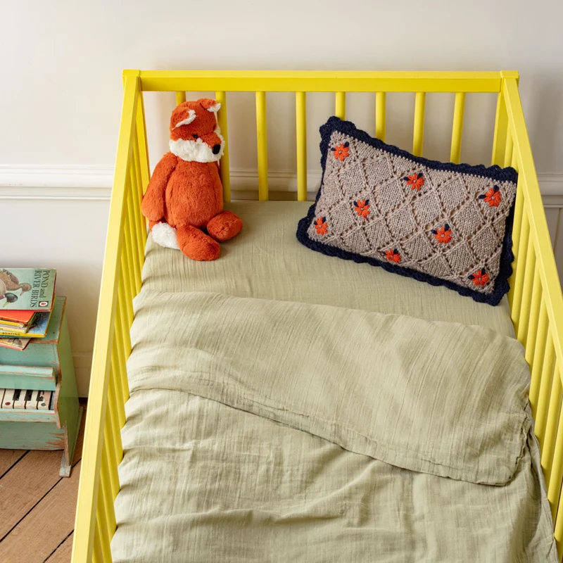 Caramel x Merci - Housse de couette en gaze de coton - Vert 77 Rue de Varenne
