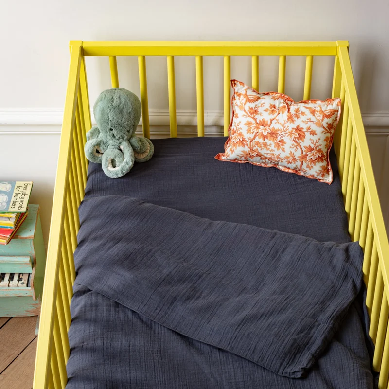 Caramel x Merci - Housse de couette en gaze de coton - Gris Fusain