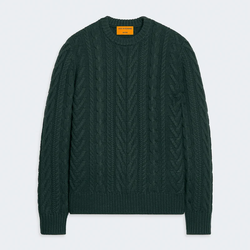 Guest In Residence - Maille Fisherman Crew - Vert Holly