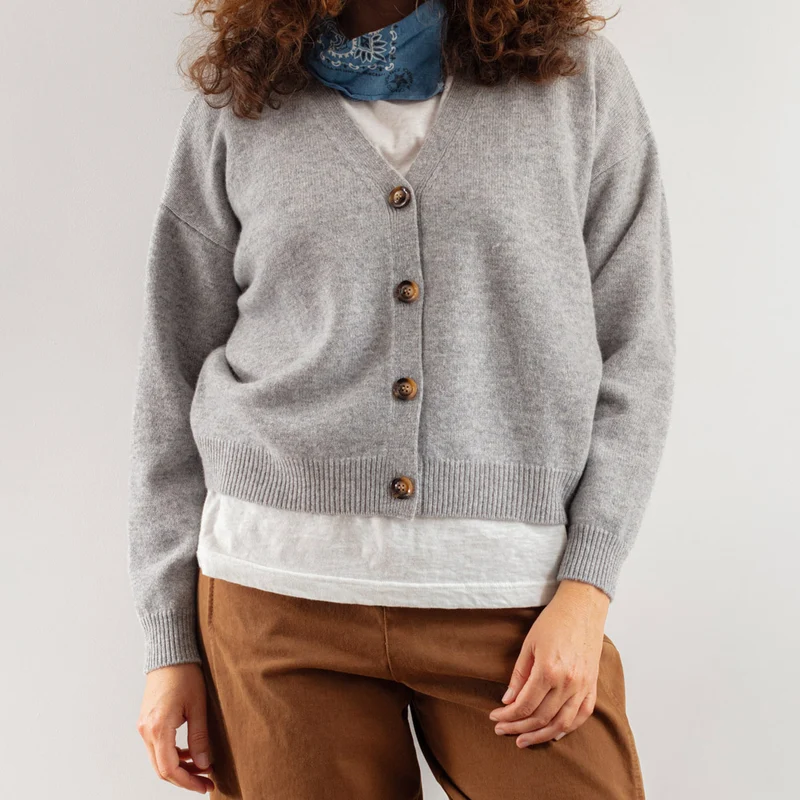 Merci - Gilet Luce en Laine - Gris Clair