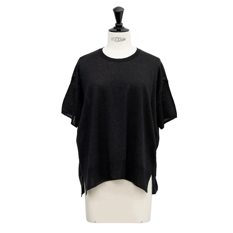 C.T.plage - Pull Col Rond Demi-Manches - Noir