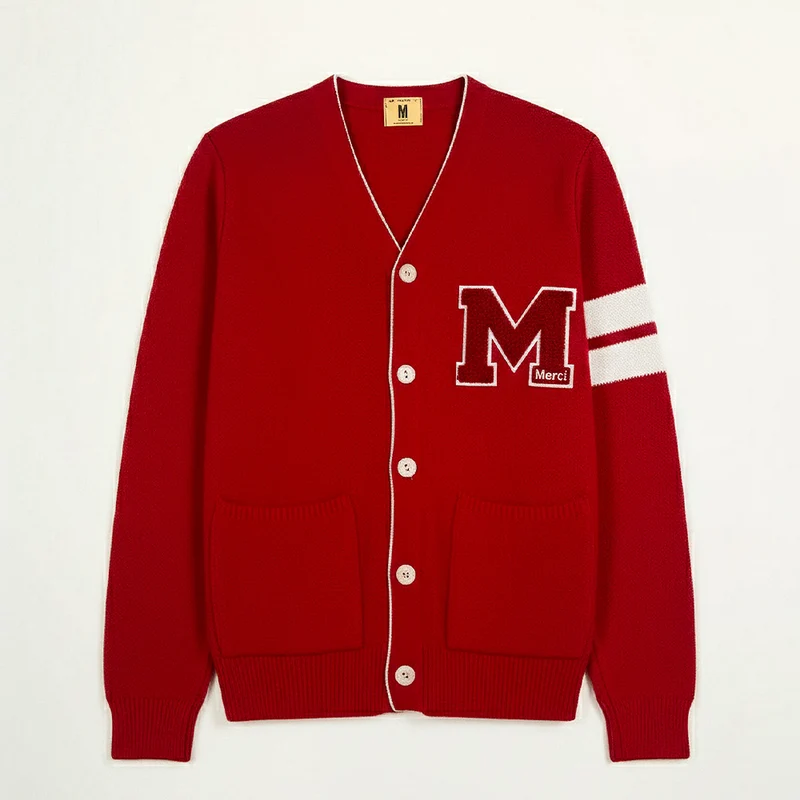 Nitto Knitwear - Cardigan Youri X Merci - Rouge