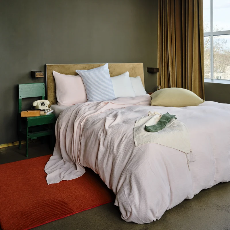 Housse de couette en gaze de coton - Rose de Bagatelle
