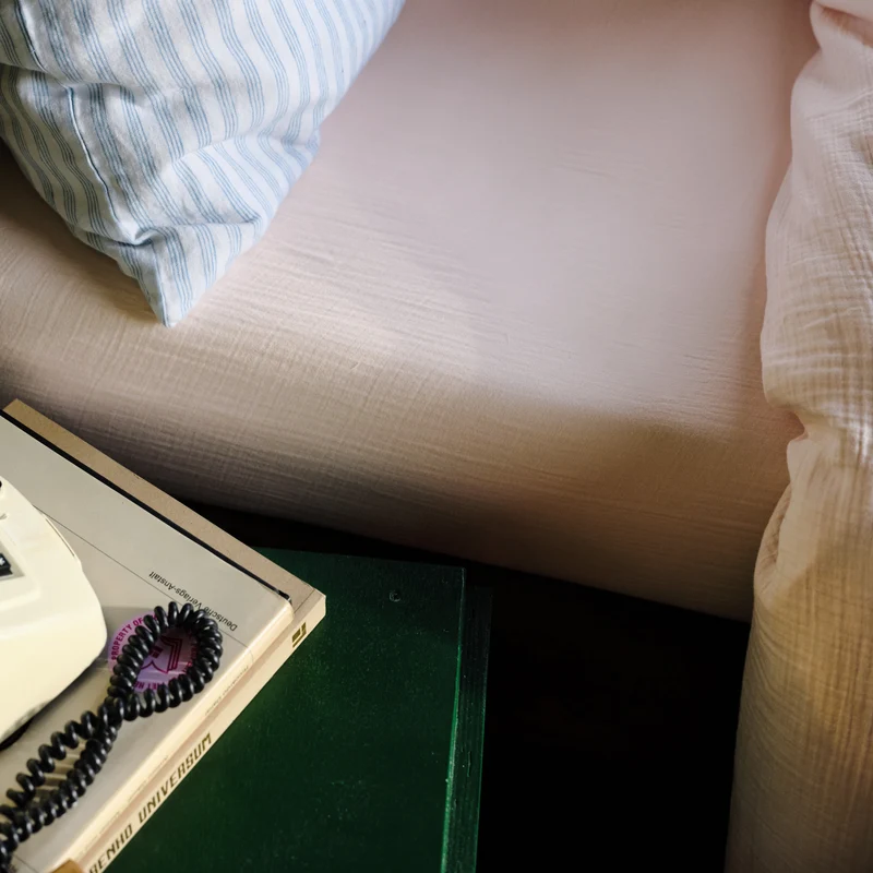 Drap-housse en gaze de coton - Rose de Bagatelle