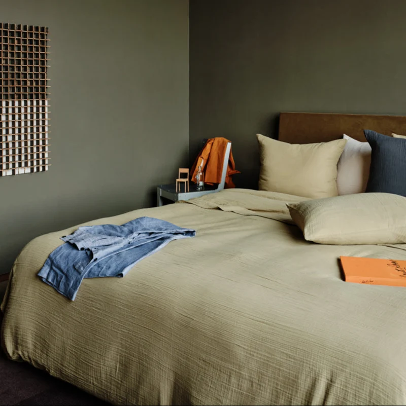 Housse de couette en gaze de coton - Vert Saint Louis