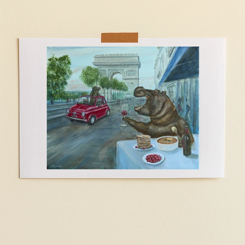 Merci x Travis Chapman - Affiche Breakfast at the arc