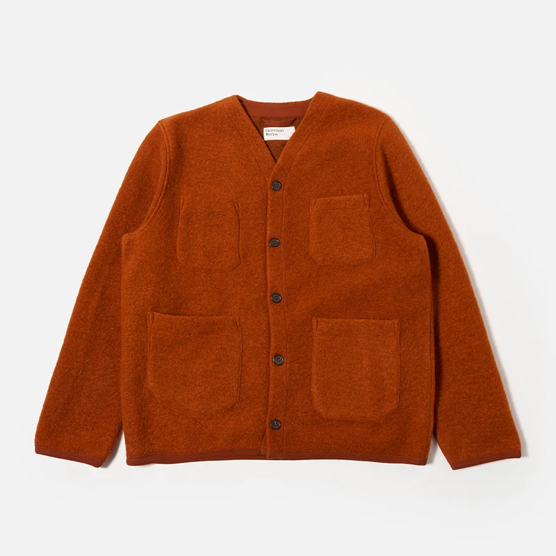 Universal Works - Cardigan Laine - Rust