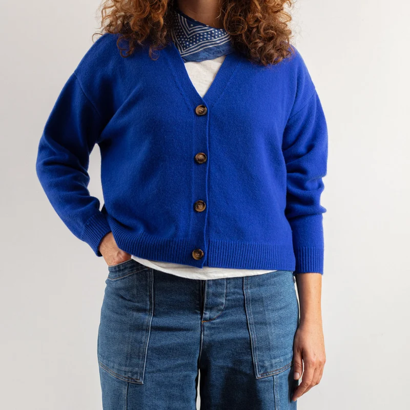 Merci - Gilet Lucia en Laine - Bleu