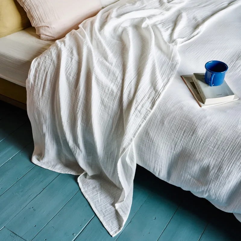 Drap plat en gaze de coton - Blanc de Meudon