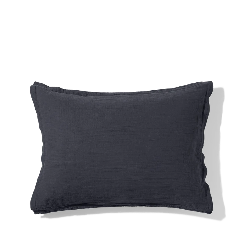 Taie d'oreiller en gaze de coton - Gris Fusain