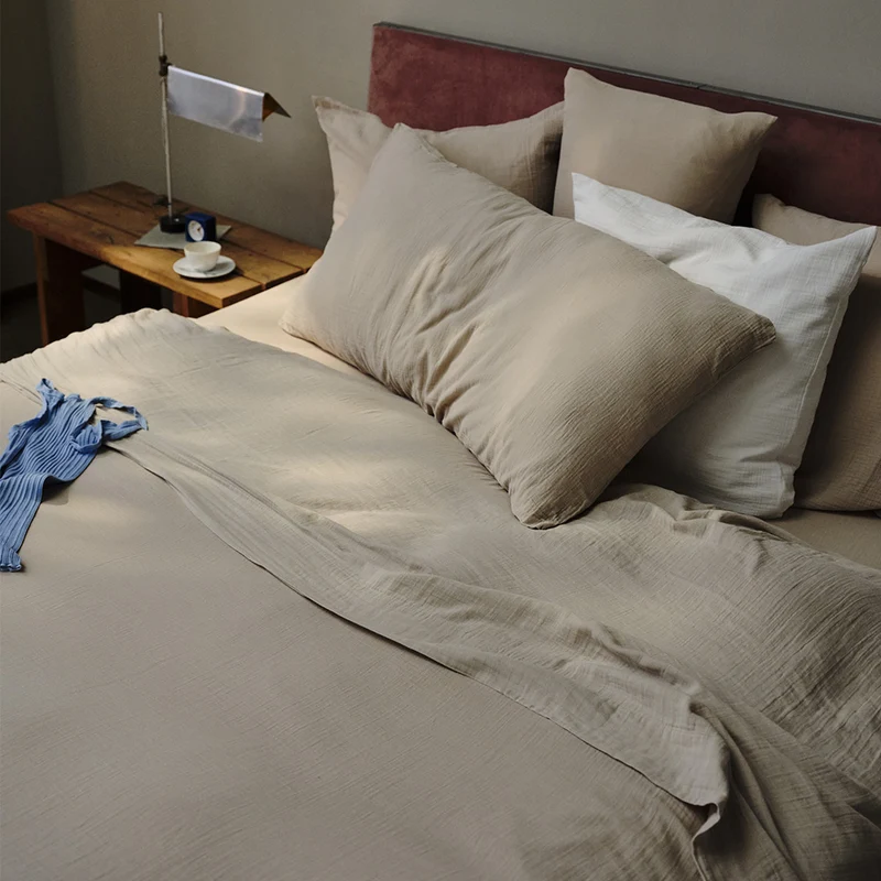 Coussin rectangle en gaze de coton - Beige Quai de Seine