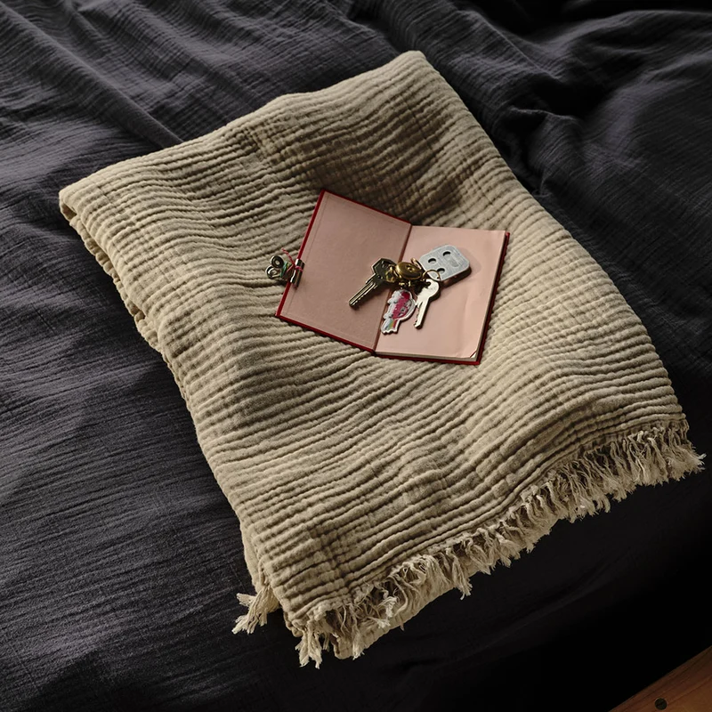 Plaid en gaze de coton - Beige Quai de Seine